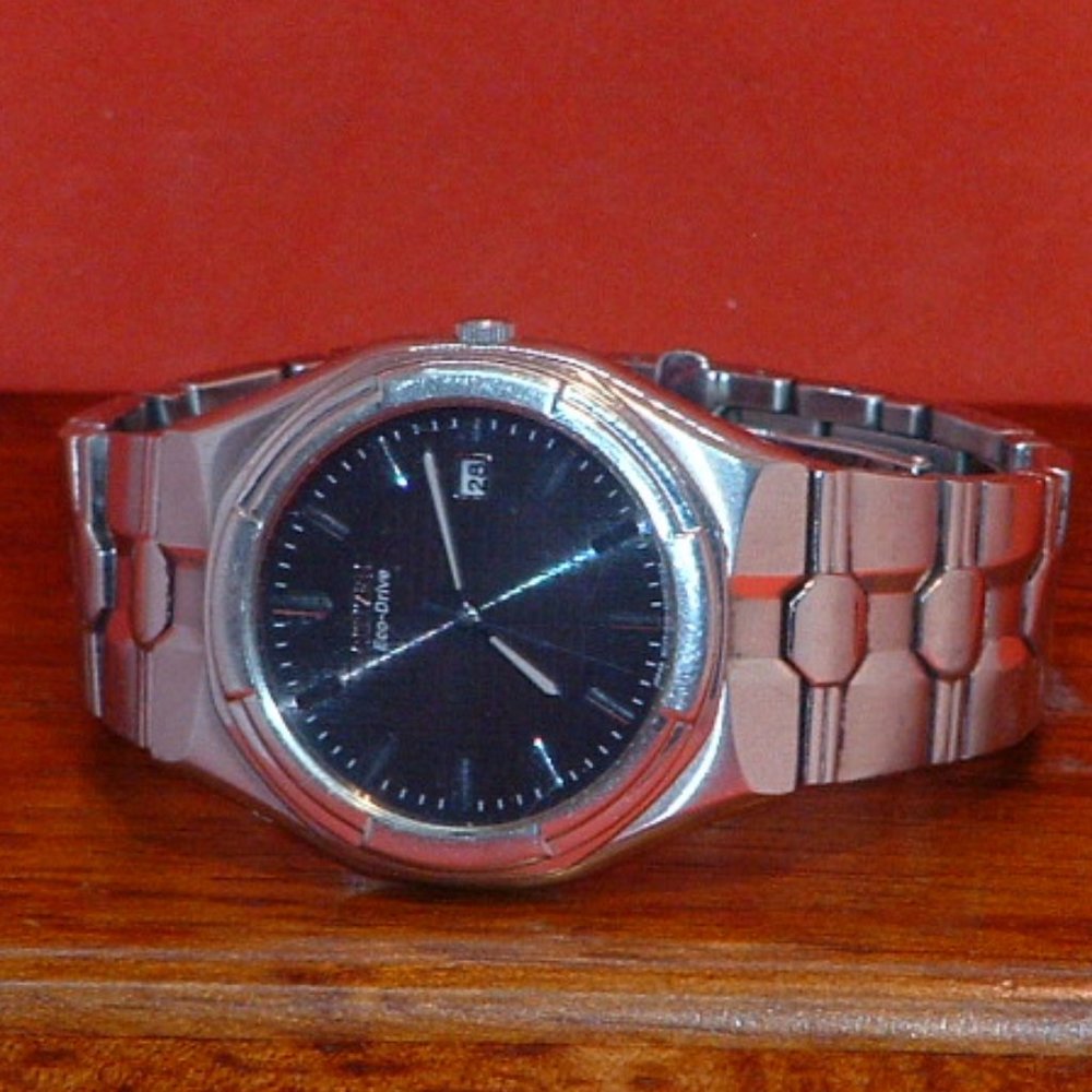 Citizen Silver Tone Eco-Drive Date Analog Watch
